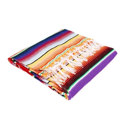 Tagtight Mexikanische Saltillo Serape Tischdecke für Hochzeits, Schaldecke, Mexikanisch Baumwolle Tischläufer mit Quasten, Satteldecke Gewebte Boho Decke Strand Decken Im Mexikanischen von Tagtight