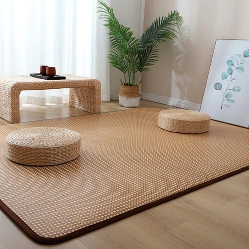 Japanische Tatami-bodenmatte, Natürlicher Bambus-teppich, Rutschfeste Bodenmatte, Faltbare Sommer-schlafmatte, Innenbodenteppich Für Wohnzimmer, Schlafzimmer, Krabb(Size:140x200cm(55x79inch),Color:A) von Taifuan