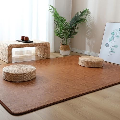 Japanische Tatami-bodenmatte, Natürlicher Bambus-teppich, Rutschfeste Bodenmatte, Faltbare Sommer-schlafmatte, Innenbodenteppich Für Wohnzimmer, Schlafzimmer, Krabb(Size:140x200cm(55x79inch),Color:B) von Taifuan