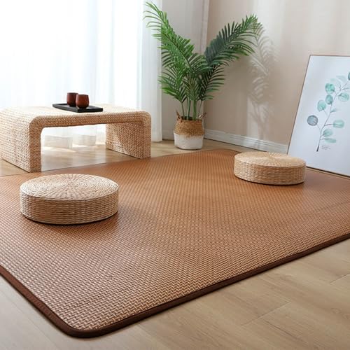 Japanische Tatami-bodenmatte, Natürlicher Bambus-teppich, Rutschfeste Bodenmatte, Faltbare Sommer-schlafmatte, Innenbodenteppich Für Wohnzimmer, Schlafzimmer, Krabb(Size:180x200cm(71x79inch),Color:D) von Taifuan