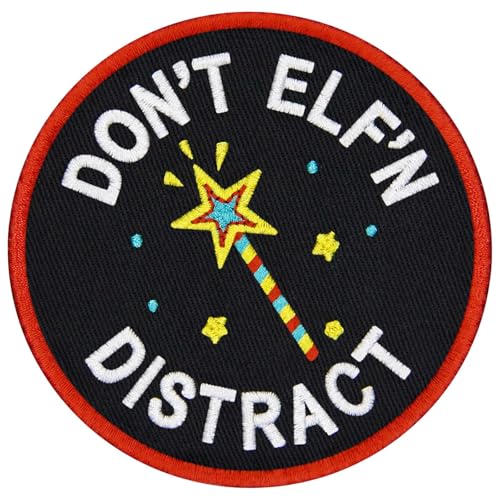 TailWag Planet Aufnäher mit Aufschrift "Don't Elf'n Distract Service", bestickt, mit Klettverschluss TailWag Planet Aufnäher mit Aufschrift "Don't Elf'n Distract Service", bestickt, mit Klettverschluss von TailWag Planet