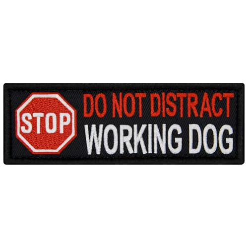 TailWag Planet Aufnäher mit Aufschrift "Stop Do Not Distract Working Dog Service", bestickt, mit Klettverschluss TailWag Planet Aufnäher mit Aufschrift "Stop Do Not Distract Working Dog Service", bestickt, mit Klettverschluss von TailWag Planet