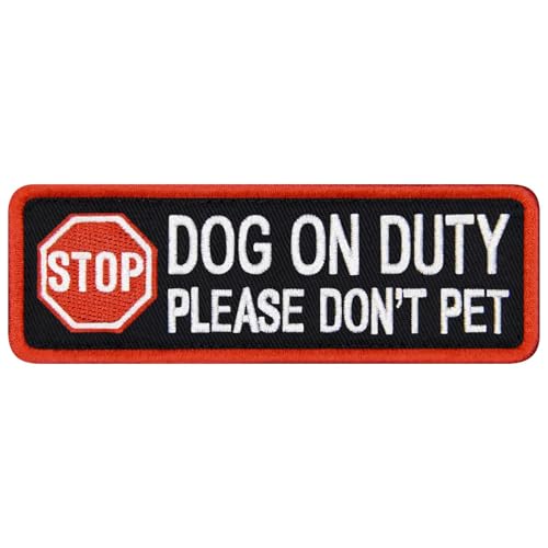 TailWag Planet Aufnäher mit Aufschrift "Stop Dog On Duty Please Don't Pet Service", bestickt, mit Klettverschluss TailWag Planet Aufnäher mit Aufschrift "Stop Dog On Duty Please Don't Pet Service", bestickt, mit Klettverschluss von TailWag Planet