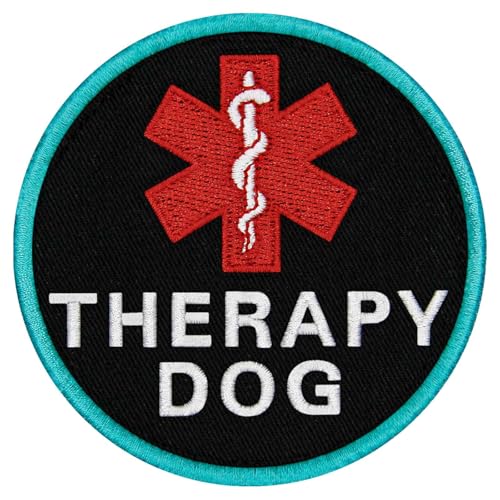 TailWag Planet Therapie-Hunde-Emblem, EMS-Aufnäher, bestickt, mit Klettverschluss von TailWag Planet