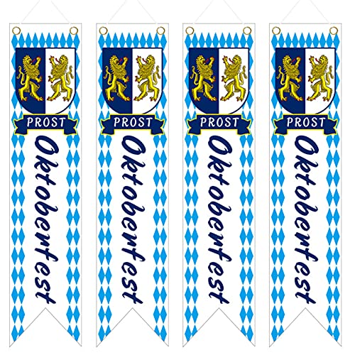 TaimeiMao 4 Stück Oktoberfest Deko Banner,Bayerisches Oktoberfest Banner,Oktoberfest Dekorationen,Oktoberfest Deko Set,Oktoberfest Party von TaimeiMao