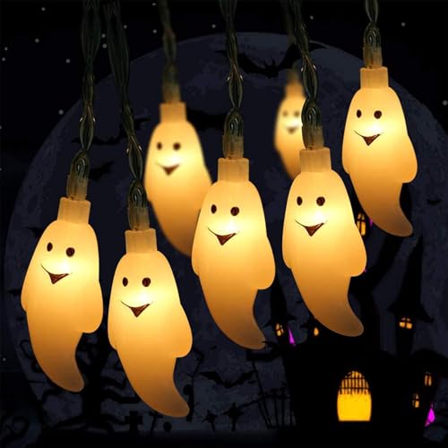 Geist Lichterkette, 300cm 20 LEDs Halloween Lichterkette, Halloween Dekoration Beleuchtung,Ghost Licht String Beleuchtung für Halloween-Partei,LED Lichterkette String Light für Halloween Gärten von TaimeiMao