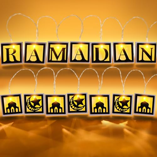 Ramadan LED Lichterkette,Muslimisches Nachtlicht,Ramadan Wooden Hollow LED,Ramadan Hängelampe,LED ramadan dekoration lichter,Hölzerne Hohlbuchstaben Ramadan Dekoration,Eid Mubarak Heimdekoration,رمضان von TaimeiMao