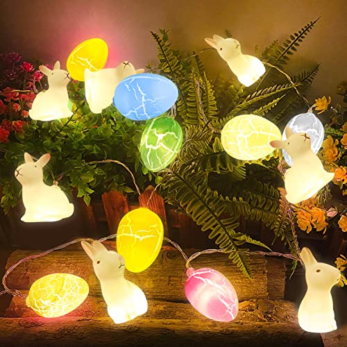 TaimeiMao 3 Meter 20 LED Ostern Lichterketten,Osterhase Oster Lichterkette,Osterei Ostern Lichter,Eier Lichterketten,Ostereier Lampen,Osterhase Lichterkette Batteriebetrieb für Ostern Party Dekoration von TaimeiMao