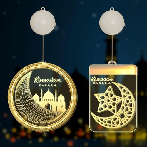 TaimeiMao Eid Ramadan Dekorative Fee Licht,Mond und Stern Islam Mubarak Dekoration,LED Muslim Ramadan Lichter,Eid Mubarak Nachtlicht,Islamische Muslimische Party Hintergrund Wand Neuheit Lichter von TaimeiMao