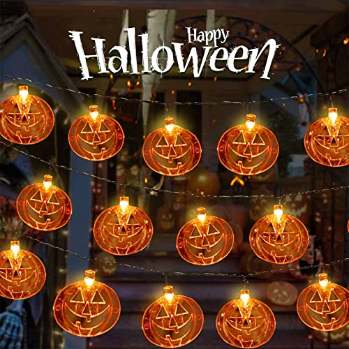 TaimeiMao Halloween Lichterkette,3 Meter 20 LEDs,Kürbis Lichterkette Batteriebetrieben,Halloween Deko led,Halloween Lichterkette Batterie für Außen,Lichterkette Laternen für Halloween Dekorationen von TaimeiMao