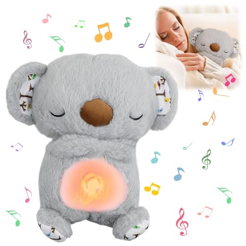 Schlummer Otter Kuscheltier mit Atembewegung und Musik, Baby Erstausstattung Neugeborene, Schlummer-Koala mit Herzschlag, Baby Spielzeug 0 Monate +, Babyparty und Neugeborenen Geschenk von TaimeiMao