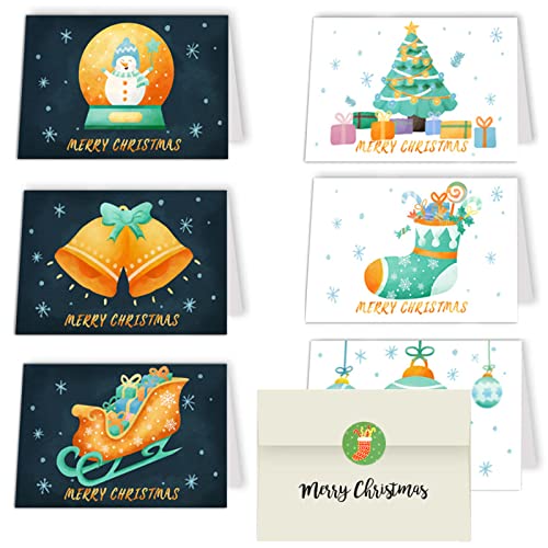 Weihnachtskarten,12 Weihnachtskarten mit Umschlag,Weihnachten Karte Postkarte,Klappkarten Grußkartenfür Frohe Weihnachten,Handmade Weihnachtsgrußkarte von TaimeiMao