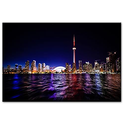 DIY 5D Diamond Painting Set,Toronto-Nacht Full Drill Diamant Painting Bilder für Erwachsene Kinder Kristall Strass Stickerei Kreuzstich Arts Craft für Home Wand Décor Round Drill,30x40cm von Tainrun