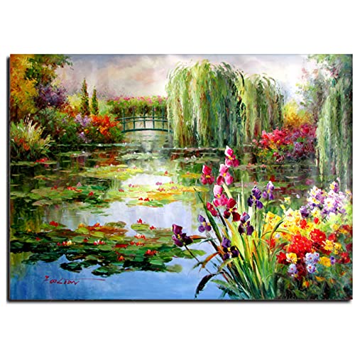 Diamond Painting Set,Blume See Landschaft 5D Diamant Painting Bilder für Erwachsene,DIY Full Drill Malen nach Zahlen,Crystal Strass Stickerei Kreuzstich Dekoration für Home Wall 70x90cm von Tainrun