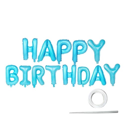 Tainrunse Buchstaben, Luftballons, Banner, Partygeschenke, Happy Birthday, Luftballons, Banner, keine Luftlecks, Hellblau von Tainrunse