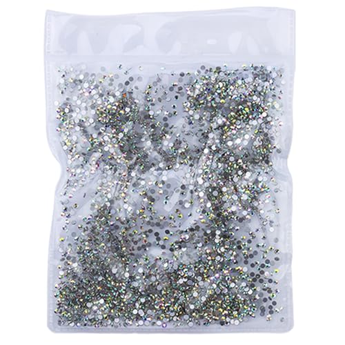 Tainrunse Glas-Nagel-Charms, Kunstzubehör, glitzernde Strasssteine für Ornamente, Dekorationen, weiß, transparent, Verzierungen, DIY-Design-Zubehör, 1440 Stück von Tainrunse