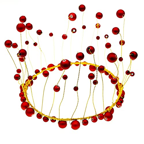 Tainrunse Kuchendekorationswerkzeug für Atmosphäre, stilvolle Kunstperlen, Prinzessinnenkrone, Tortenaufsatz, Rot von Tainrunse