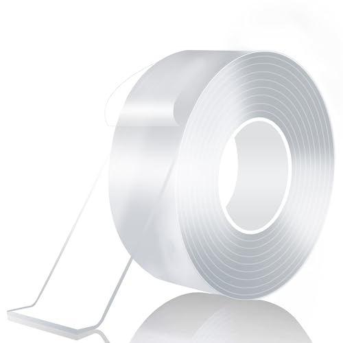 Taiyeestar 5m Doppelseitiges Klebeband Extra Stark Transparent - 2mm dick, Ablösbar nicht markierend Doppelseitiges transparentes Nano tape, für Teppich/Foto Wand/Küche/Zuhause, 20mm breit von Taiyeestar