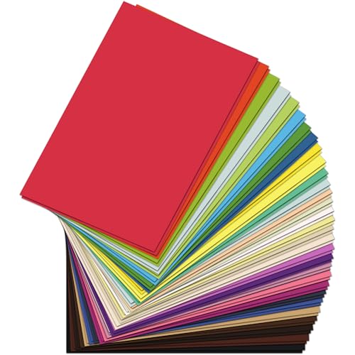 Taiyeestar 60 Blatt Tonpapier A4 Bunt in 30 Farben, 150 g/m² Tonzeichenpapier A4, Buntes Papier A4, Bastelpapier Bunt, Tonkarton A4 Bunt, Farbiges Papier für Origami und Bastelprojekte von Taiyeestar