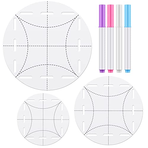 7-teiliges Quilt-Kreis-Schablonen-Set mit rundem Acryl-Kreis-Lineal, wasserlöslicher Markierstift, Näh-Markierungs- und Tracking-Werkzeuge zum Schneiden von Mustern und Nähen, verschiedene Farben von Taiyin