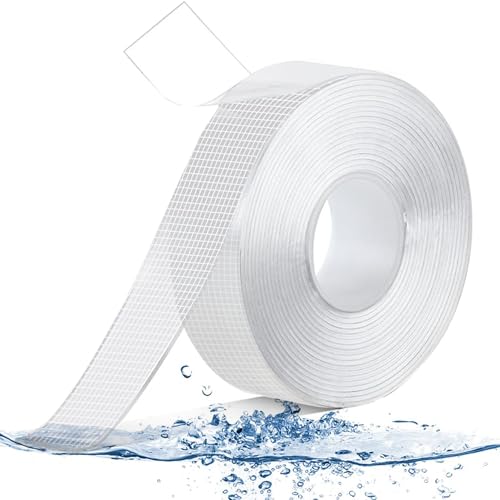 5m Nano Tape Doppelseitig (2 mm dick) Abnehmbar Spurlos Double Sided Tape Waschbares Silikon Nano-Klebeband Transparent Wasserdichtes Wiederverwendbar Teppich,Holzprodukte,Metallprodukte von Taiyyi