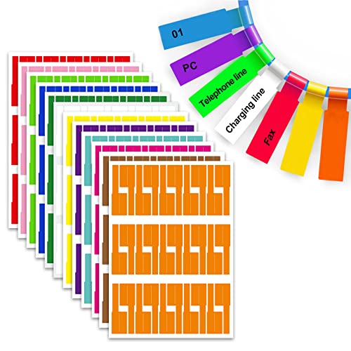 360 Stk Kabelbeschriftung Selbstklebend Kabel Beschriftung Etiketten Kabelbeschriftungen Kabelmarker für Kabel Verwaltung Identifikation von TakFree