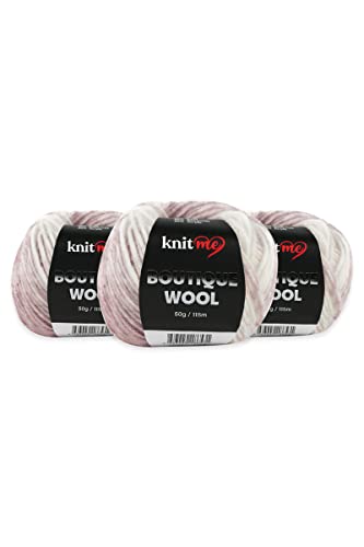 Knitme BOUTIQUE WOOL BATIK Handstrickgarn, Wolle 3-Teilige Packung,%10 Wolle%60 Acryl,%30 Polyamid Sportgarn, 1 Ball 50 gr, 115mt Taka Yarn (KB03) von Taka Fabrics