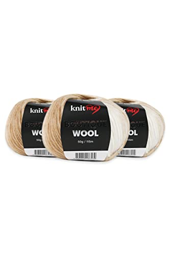 Knitme BOUTIQUE WOOL BATIK Handstrickgarn, Wolle 3-Teilige Packung,%10 Wolle%60 Acryl,%30 Polyamid Sportgarn, 1 Ball 50 gr, 115mt Taka Yarn (KB07) von Taka Fabrics