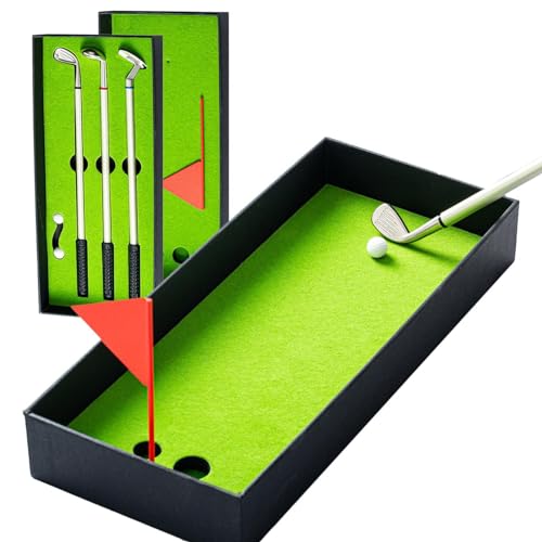 Takluu Bürospiel mit Golfstift, Golf-Kugelschreiber-Set | Büro-Golfspiel – lustiges Büro-Golfspiel, Neuheit, grünes Spiel mit Bällen und Flagge für von Takluu