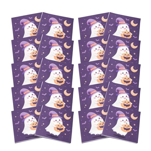 Takluu Cocktailservietten für Halloween, 20 x dekorative Papierservietten für Halloween, Tischdekoration – dekoratives Handtuch, Geist für Halloween von Takluu