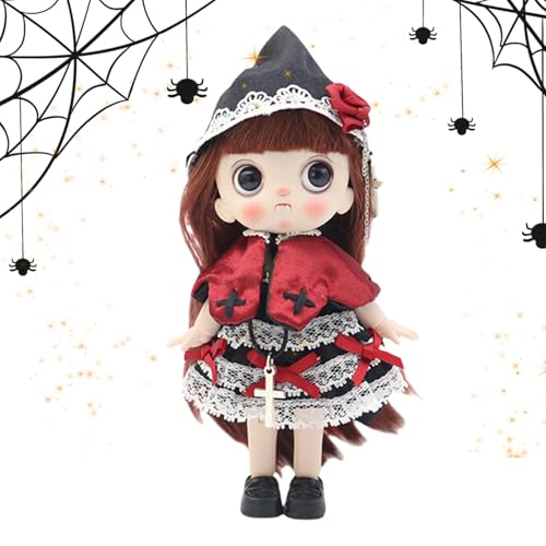 Takluu Gelenkpuppe, Gelenkmädchenpuppe,Flexibles Halloween-Puppenspielzeug mit Kugelgelenk für Mädchen - Puppenkörper mit Kleidungs-Outfit-Set, Puppe mit beweglichen Gelenken für Kinder, Kleinkinder, von Takluu