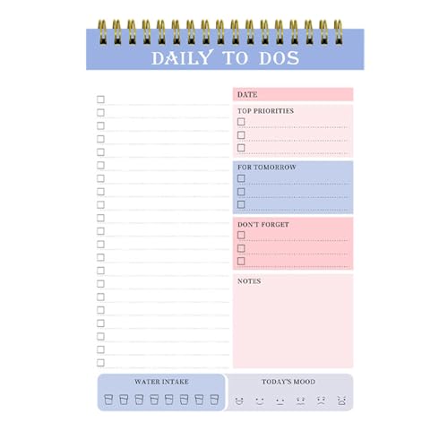 Takluu Täglicher Notizblock, täglicher To-Do-Listenplaner,Coil Undatierter Tagesplaner | Planungsnotizblock, Aufgabenplanungsblock für die Arbeit und persönlich organisierter, täglicher von Takluu