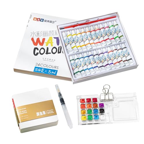 Takluu Wasserfarben-Set mit Tasche, Reise-Set für Künstler, Aquarell-Reiseset – Acryl-Palette, tragbares Aquarell-Reise-Set, Palette von Takluu