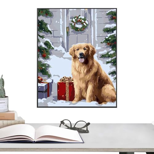 Takluu Weihnachten Leinwand Kunst Malerei Kits Digitales Ölgemälde Weihnachten Leinwand Kunst Malerei Kits Digital Ölgemälde Kits Malen nach Zahlen für die Wanddekoration von Takluu