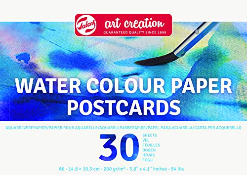 NEU Aquarellpapier Postkarte 10,5x14,8cm 30 Blatt von Talens Art Creation