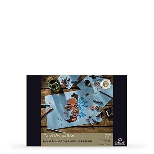 Talens Rembrandt Paper Toned Mystical Blue, 8.3 x 11.7 (A4), 50 Sheets (93080032) von Talens