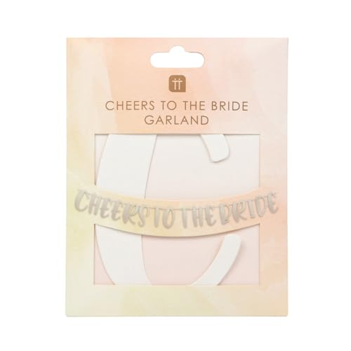 Cheers to the Bride to Be Hochzeitsdekoration für Junggesellinnenabschied, Verlobung, Brautparty, umweltfreundlich, silberfarbener Glitzer, 3 m Länge – hergestellt von Talking Tables von Talking Tables