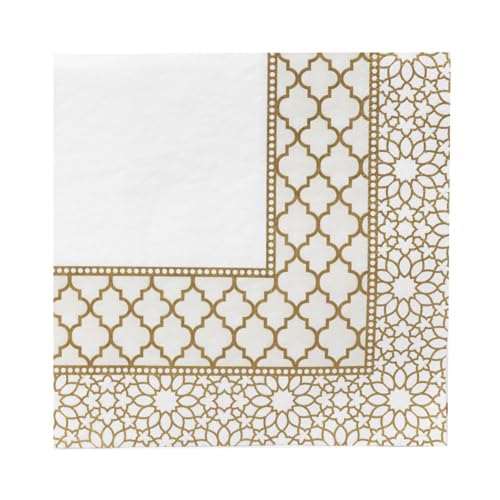 Eid Party Porcelain Gold Paper Napkins 21Pk Fsc Mix von Talking Tables