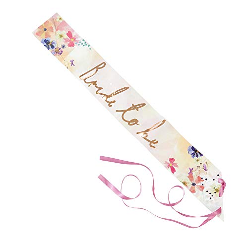 Talking Tables BG Blossom Girls Bride To Be Sash With Ribbon Ties, Papier, Mehrfarbig von Talking Tables