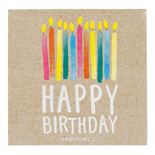 Talking Tables Birthday Party Paper Napkins 33 cm, 20 Stück, Kraft, Mittel von Talking Tables