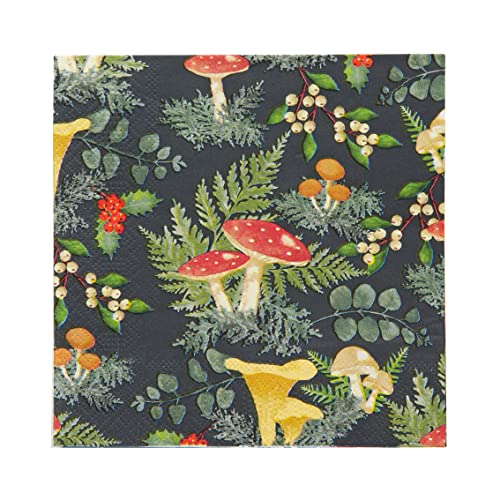 Talking Tables Fall Dinner Napkins with Woodland Forest Mushrooms & Toadstools - Pack of 20 Recyclable Paper Serviettes for Christmas, Kids Party, Winter, Decoupage, Thanksgiving Luncheon von Talking Tables