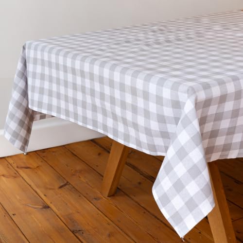 Talking Tables Stoff große graue Karierte Gingham Tischdecke aus recycelter Baumwolle rechteckig wiederverwendbar waschbar Tischbedeckung Außenessen Buffets Hochzeiten Partys Picknicks 180 x 140 cm von Talking Tables