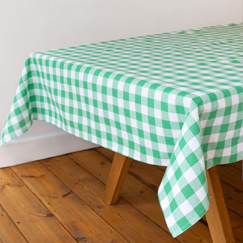 Talking Tables Stoff große grüne Karierte Gingham Tischdecke aus recycelter Baumwolle rechteckig wiederverwendbar waschbar Tischbedeckung Außenessen Buffets Hochzeiten Partys Picknicks 180 x 140 cm von Talking Tables