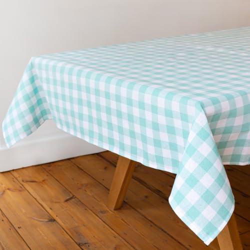 Talking Tables Stoff große mintgrüne Karierte Gingham Tischdecke aus recycelter Baumwolle rechteckig wiederverwendbar waschbar Tischbedeckung Buffets Hochzeiten Partys Picknicks 180 x 140 cm von Talking Tables