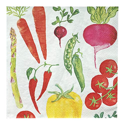 Talking Tables Vegetable Napkins 16,5 cm gefaltet, 20 Stück, Veggie Serviette Mutli Col, Mittel von Talking Tables