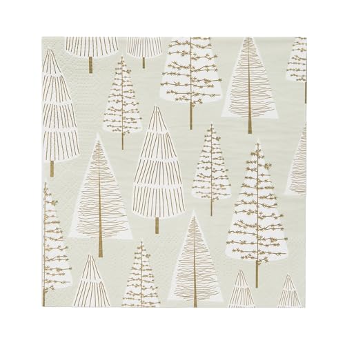 Talking Tables Weihnachtsfeier Dekorationen STAR-NAPKIN-TREE Serviette, Gold Silber von Talking Tables