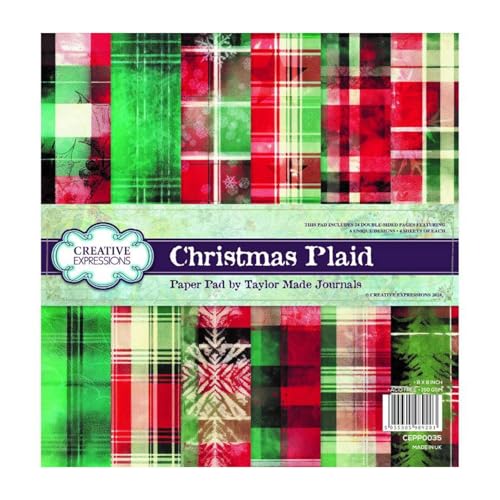 Talyor Made Journals Creative Expressions Taylor Made Journals Christmas Plaid 20,3 x 20,3 cm Papierblock, mehrfarbig, 20,3 x 20,3 cm von Talyor Made Journals