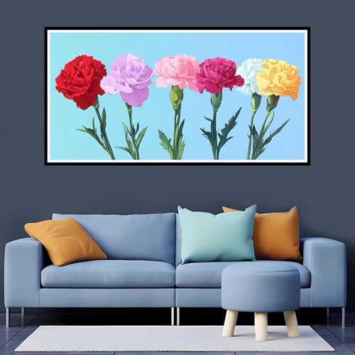 5D Diamond Painting Erwachsene Blume Großes XXL 100x200 cm, Diamand Painting Bunt Diamand Painting Kinder, DIY Diamond Painting Zubehör Voll Round Diamant, Diamont Painting für Home Dekor-YZ737 von Tamalsj