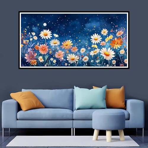 5D Diamond Painting Erwachsene Blume Großes XXL 60x120 cm,Diamand Painting Sternenhimmel Diamand Painting Kinder,DIY Diamond Painting Zubehör Voll Round Diamant,Diamont Painting für Home Dekor-YZ759 von Tamalsj