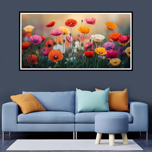 5D Diamond Painting Erwachsene Bunt Großes XXL 80x160 cm, Diamand Painting Blume Diamand Painting Kinder, DIY Diamond Painting Zubehör Voll Round Diamant, Diamont Painting für Home Dekor-YZ748 von Tamalsj